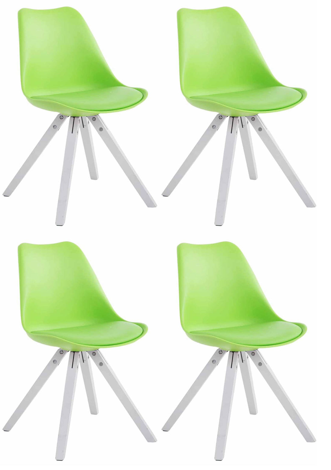 Set van 4 Kunstleren Stoelen - Luxe Vierkante Stoelen - Moderne & Comfortabele Zitting Kleur groen