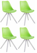Set van 4 Kunstleren Stoelen - Luxe Vierkante Stoelen - Moderne & Comfortabele Zitting Kleur groen