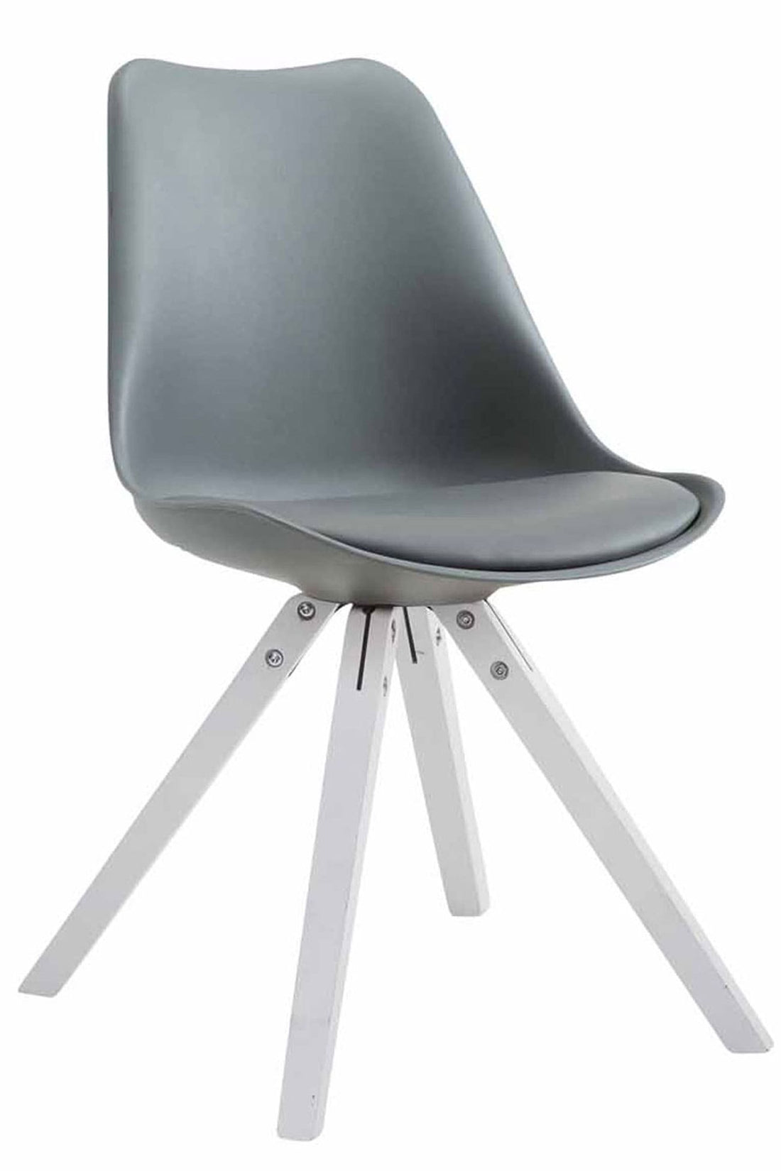 4-delige Moderne Eetkamerstoelen - Kunstlederen Stoelen - Comfortabel Zitcomfort Kleur grijs