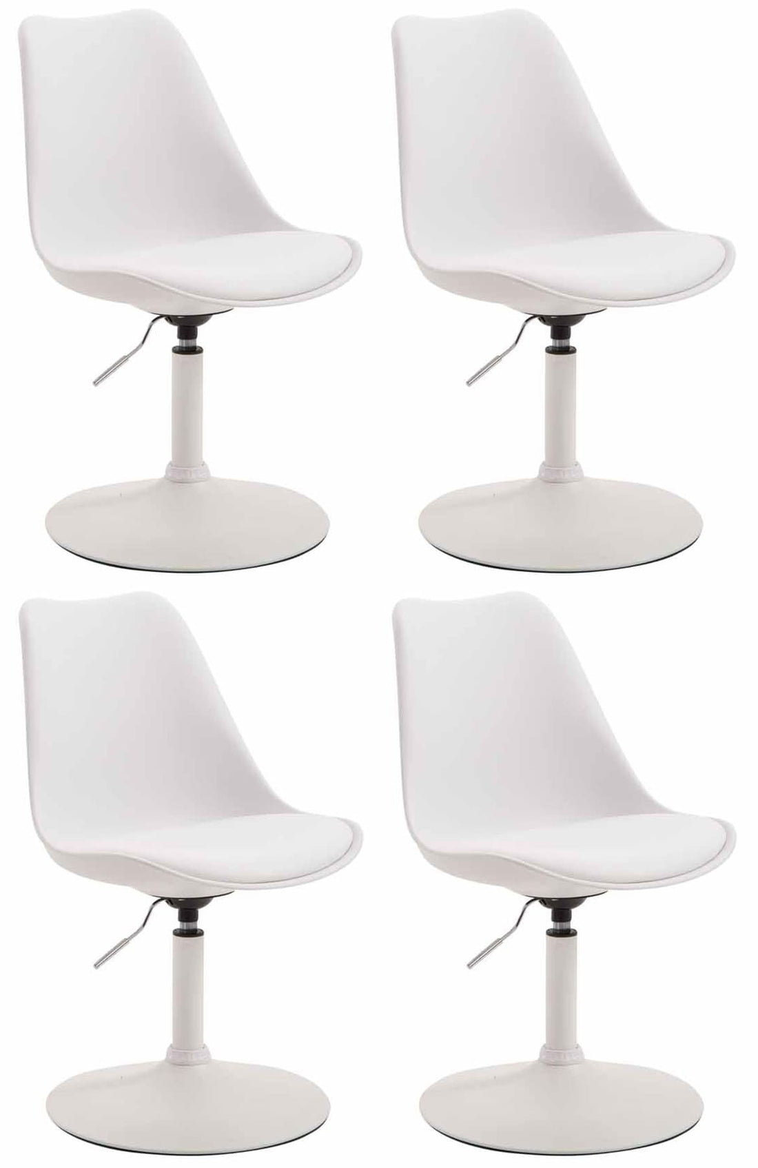4-delige set Eetkamerstoelen - Keukenstoelen - Comfortabel & 360° Draaibaar Design Kleur wit Onderstel Kleur wit