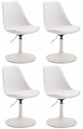 4-delige set Eetkamerstoelen - Keukenstoelen - Comfortabel & 360° Draaibaar Design Kleur wit Onderstel Kleur wit