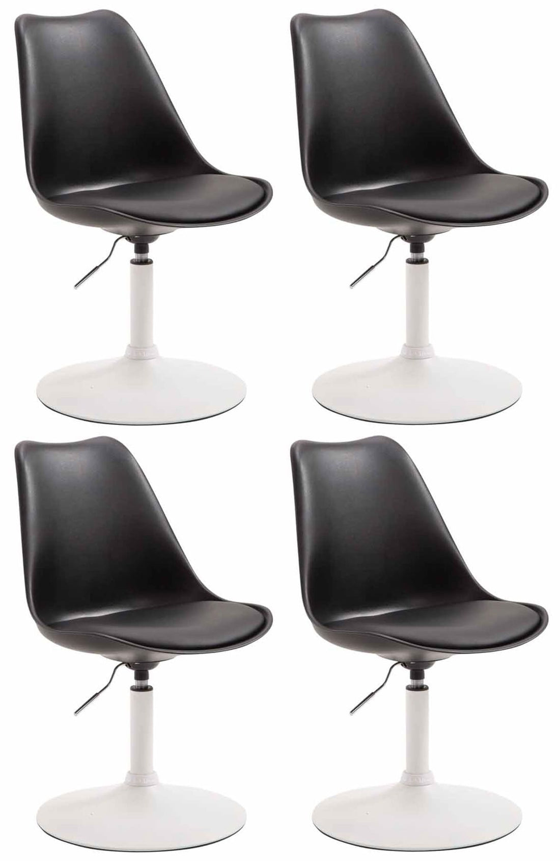 Set van 4 Kunststof Eetkamerstoelen - Dining Chairs - Comfortabel Zitten, Modern Ontwerp Kleur zwart