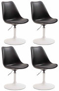 Set van 4 Kunststof Eetkamerstoelen - Dining Chairs - Comfortabel Zitten, Modern Ontwerp Kleur zwart