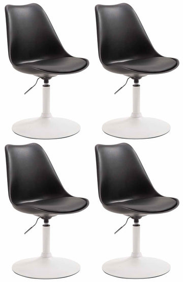 Set van 4 Kunststof Eetkamerstoelen - Dining Chairs - Comfortabel Zitten, Modern Ontwerp Kleur zwart