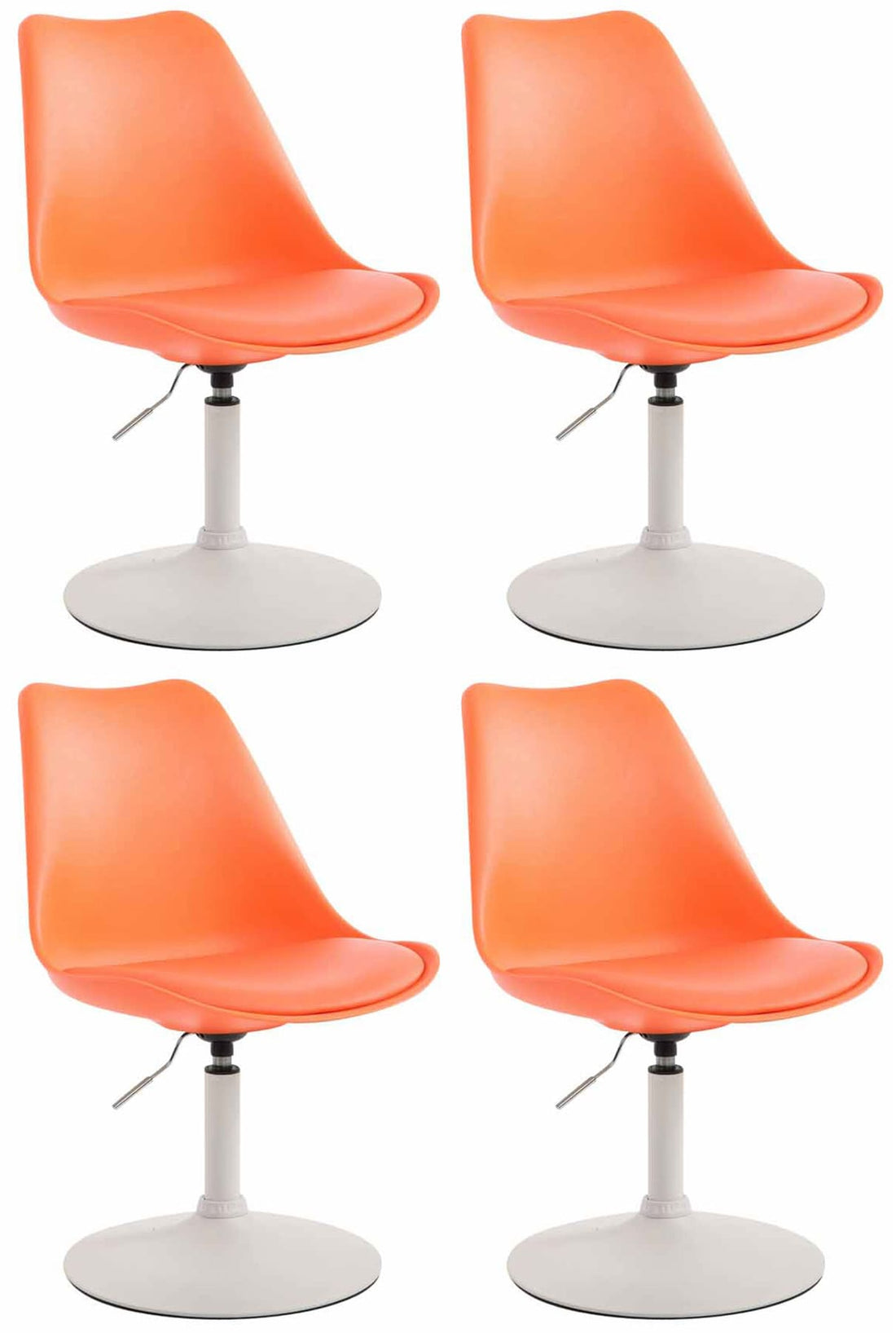 4-delige set Eetkamerstoelen - Keukenstoelen - Comfortabel & 360° Draaibaar Design Kleur wit Onderstel Kleur wit