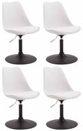 4-delige set Eetkamerstoelen - Keukenstoelen - Comfortabel & 360° Draaibaar Design Kleur wit Onderstel Kleur zwart