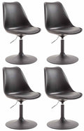 Set van 4 Eetkamerstoelen - Kunststof Stoelen - In Hoogte Verstelbaar & Draaibaar Kleur zwart