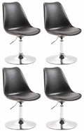 Set van 4 Draaibare Eetkamerstoelen - Kunststof - Verstelbare Hoogte en 360° Rotatie Kleur zwart