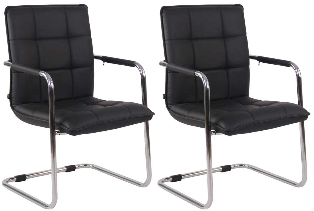 2-delige set Eetkamerstoelen - Keukenstoelen - Hoog zitcomfort Kleur zwart
