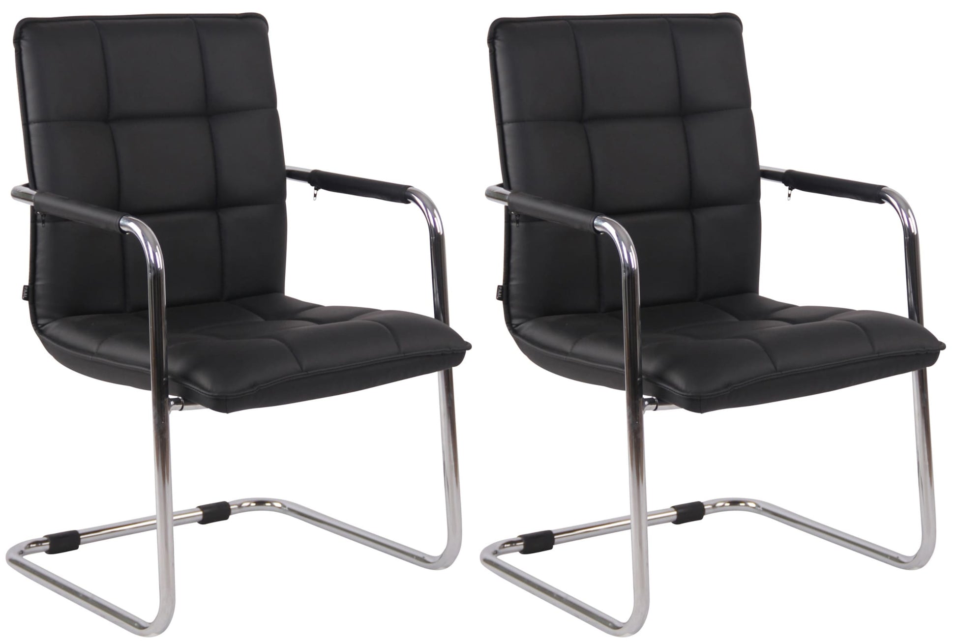 2-delige set Eetkamerstoelen - Keukenstoelen - Hoog zitcomfort Kleur zwart