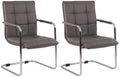 Set van 2 Eetkamerstoelen Kunstleer - Imitatieleer - Optimaal Zitcomfort Kleur grijs