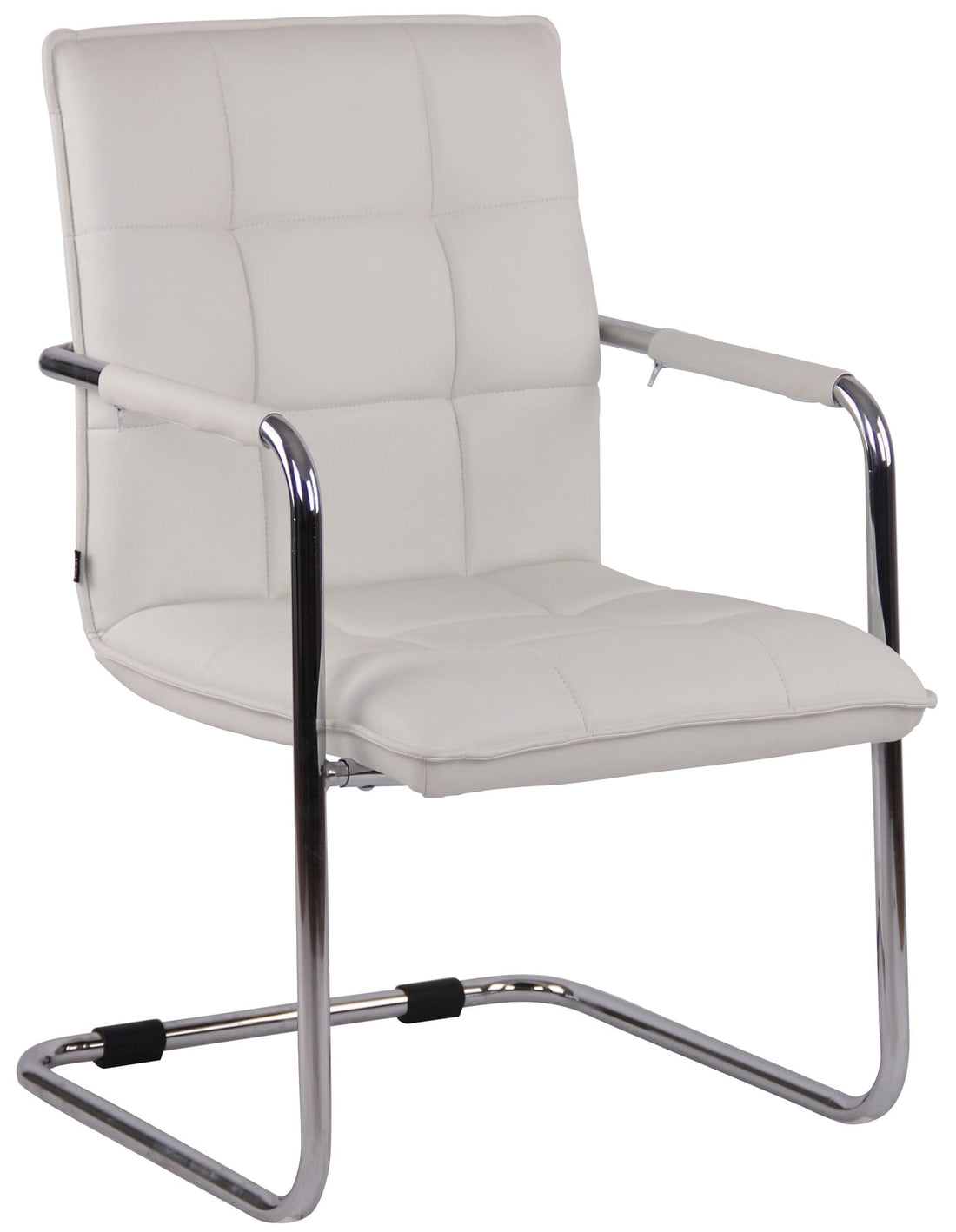Set van 2 Luxe Eetkamerstoelen, Keukenstoelen, Comfortabel Kunstleer & Chroom/Zwart Frame Kleur wit