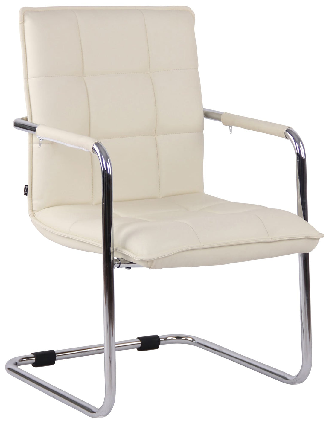 2-delige set Eetkamerstoelen - Dining Chairs - Hoog zitcomfort en stijlvol (kunstleer en metaal) Kleur crème