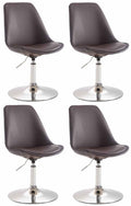 4-delige set Eetkamerstoelen Kunstleer - Stoelen - Modern Design, Comfortabel Zitten Kleur bruin Onderstel Kleur chroom