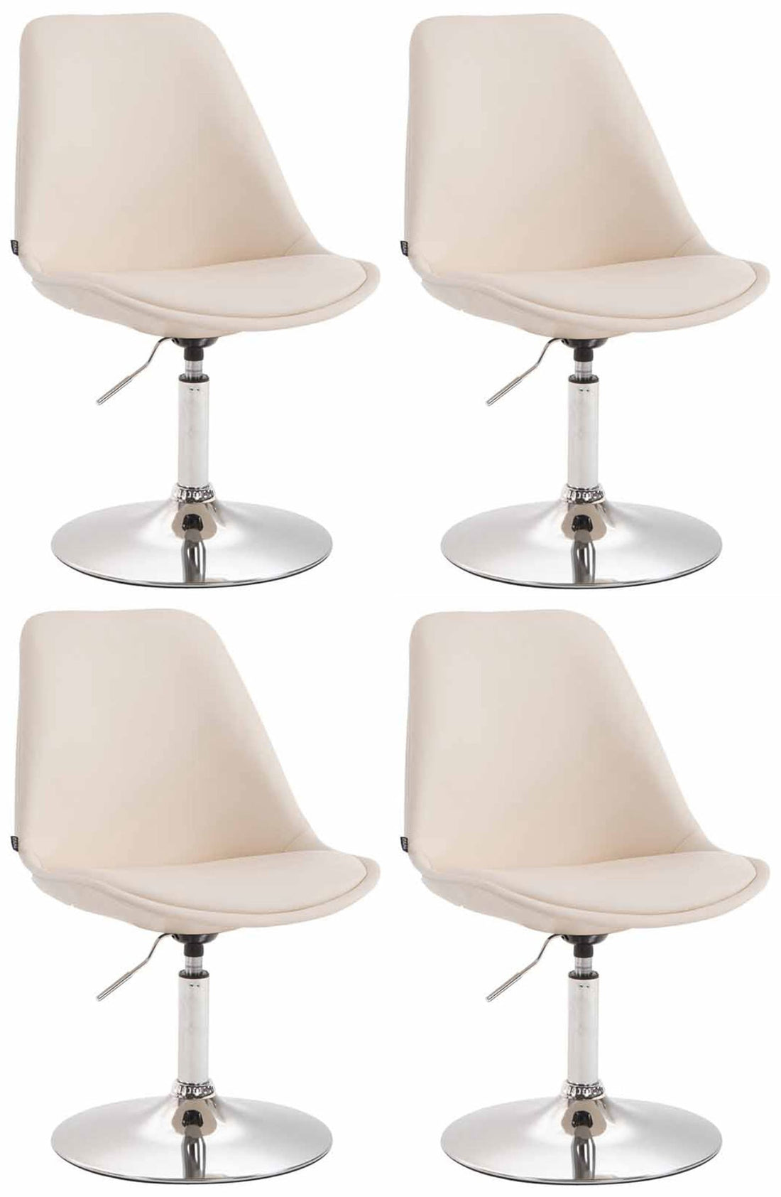 4-delige set Eetkamerstoelen Kunstleer - Stoelen - Modern Design, Comfortabel Zitten Kleur bruin Onderstel Kleur chroom