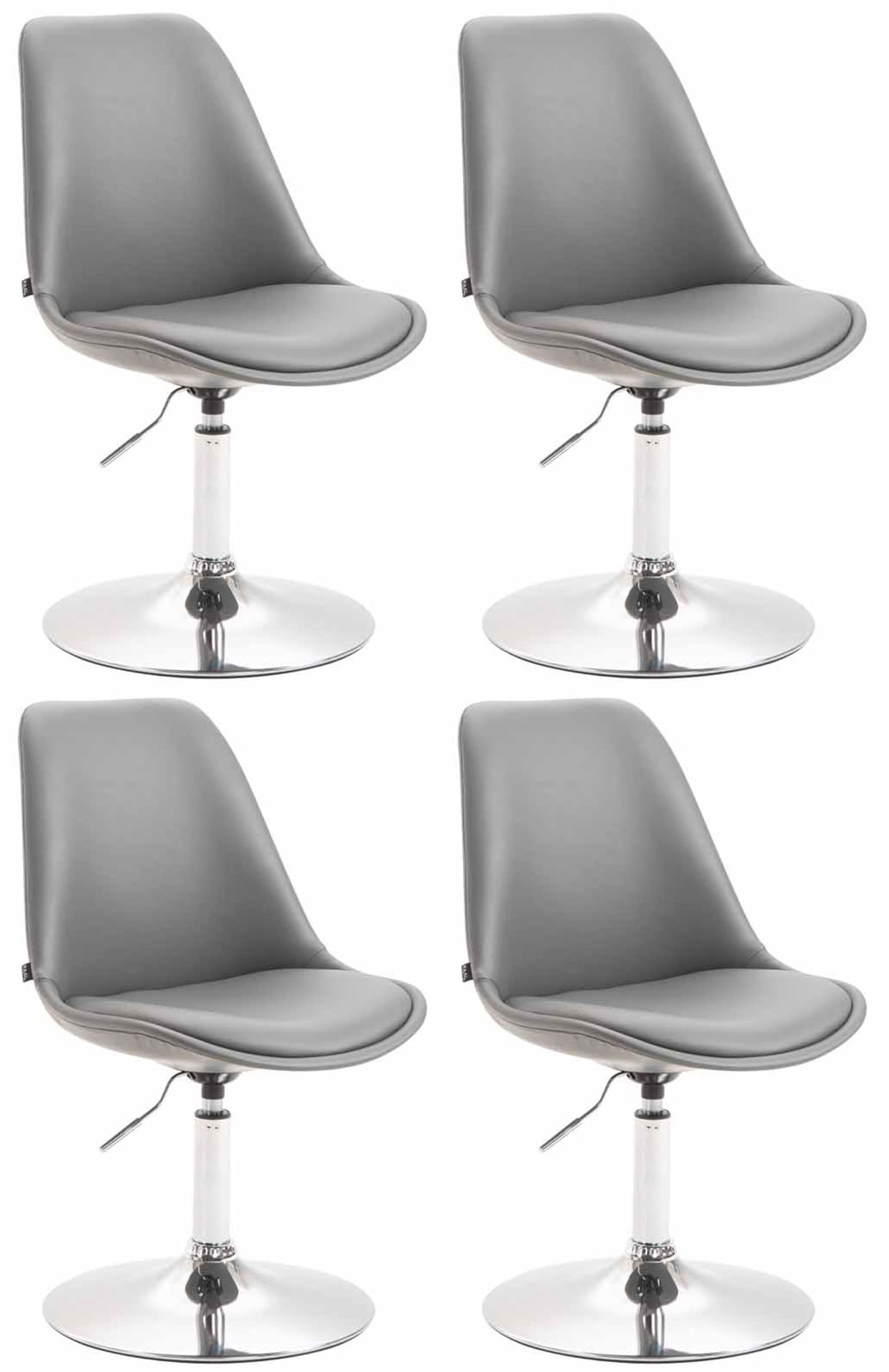 4-delige set Eetkamerstoelen Kunstleer - Stoelen - Modern Design, Comfortabel Zitten Kleur grijs Onderstel Kleur chroom