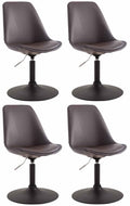 4-delige set Eetkamerstoelen Kunstleer - Stoelen - Modern Design, Comfortabel Zitten Kleur bruin Onderstel Kleur zwart