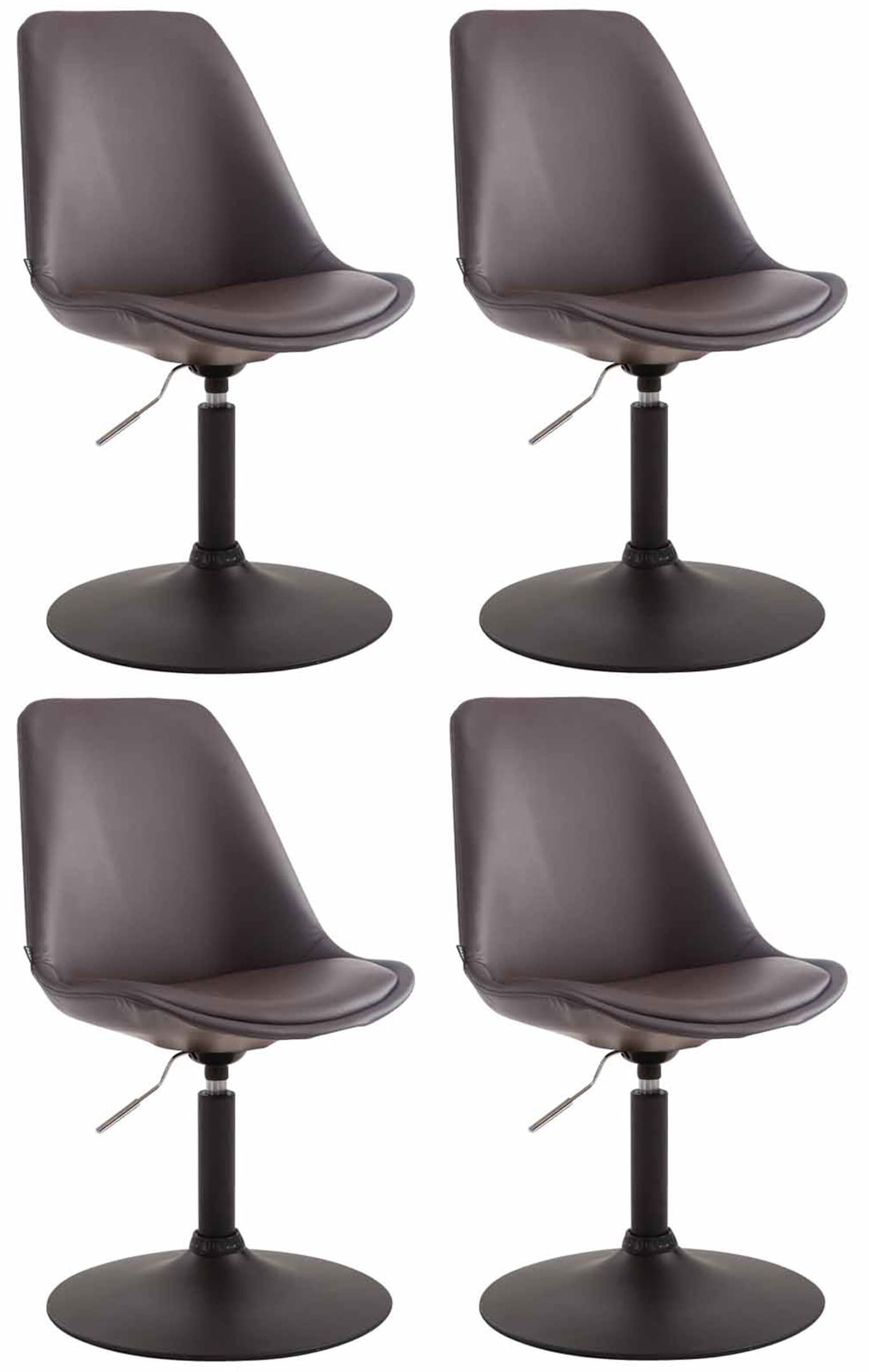 4-delige set Eetkamerstoelen Kunstleer - Stoelen - Modern Design, Comfortabel Zitten Kleur bruin Onderstel Kleur zwart