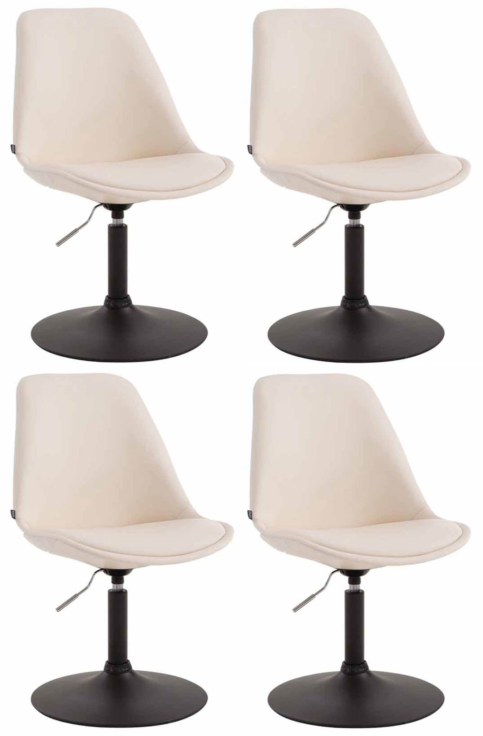 4-delige set Eetkamerstoelen Kunstleer - Stoelen - Modern Design, Comfortabel Zitten Kleur crème Onderstel Kleur zwart