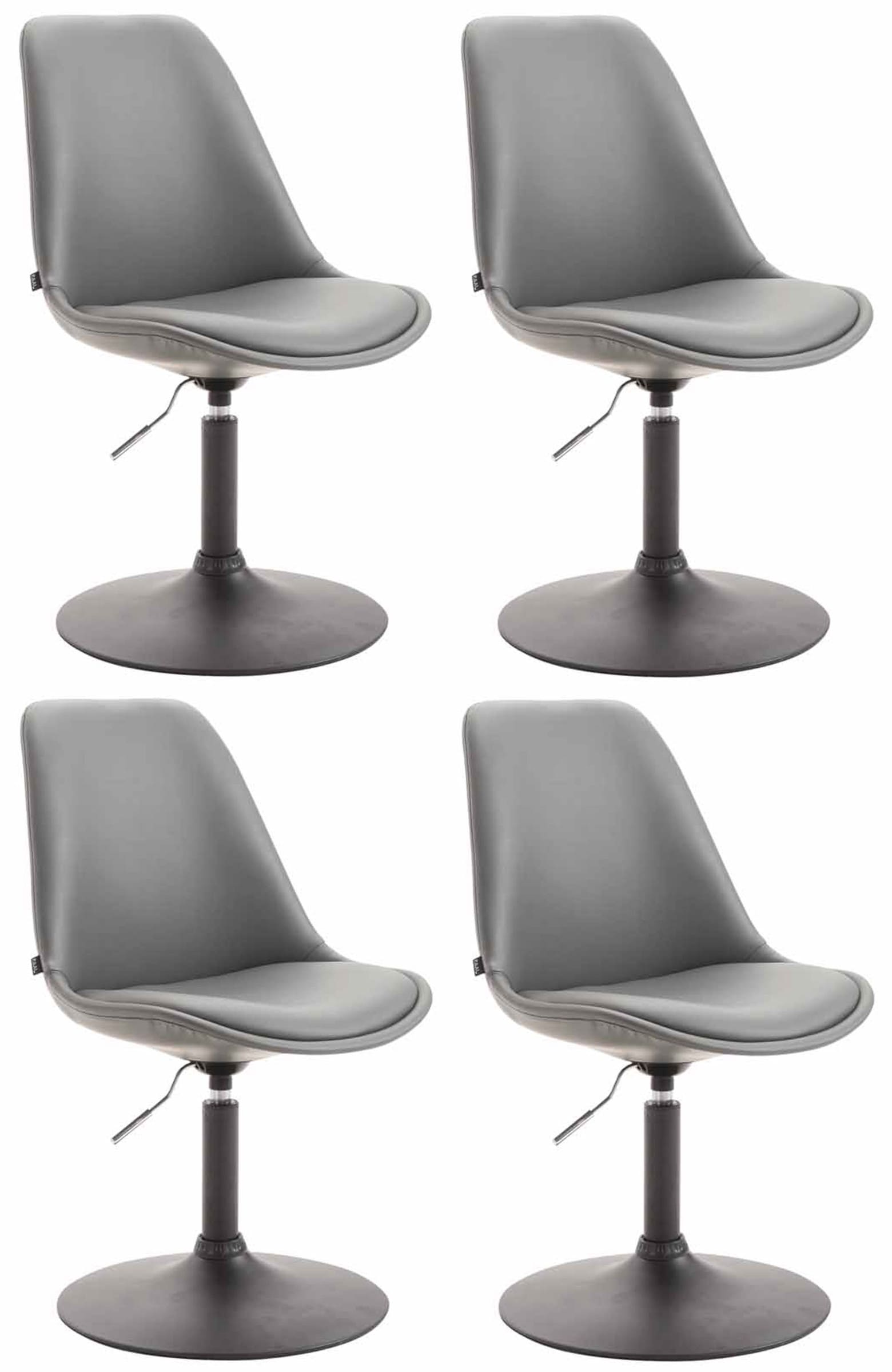 4-delige set Eetkamerstoelen Kunstleer - Stoelen - Modern Design, Comfortabel Zitten Kleur grijs Onderstel Kleur zwart