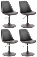 4-delige set Eetkamerstoelen Kunstleer - Stoelen - Modern Design, Comfortabel Zitten Kleur zwart Onderstel Kleur zwart