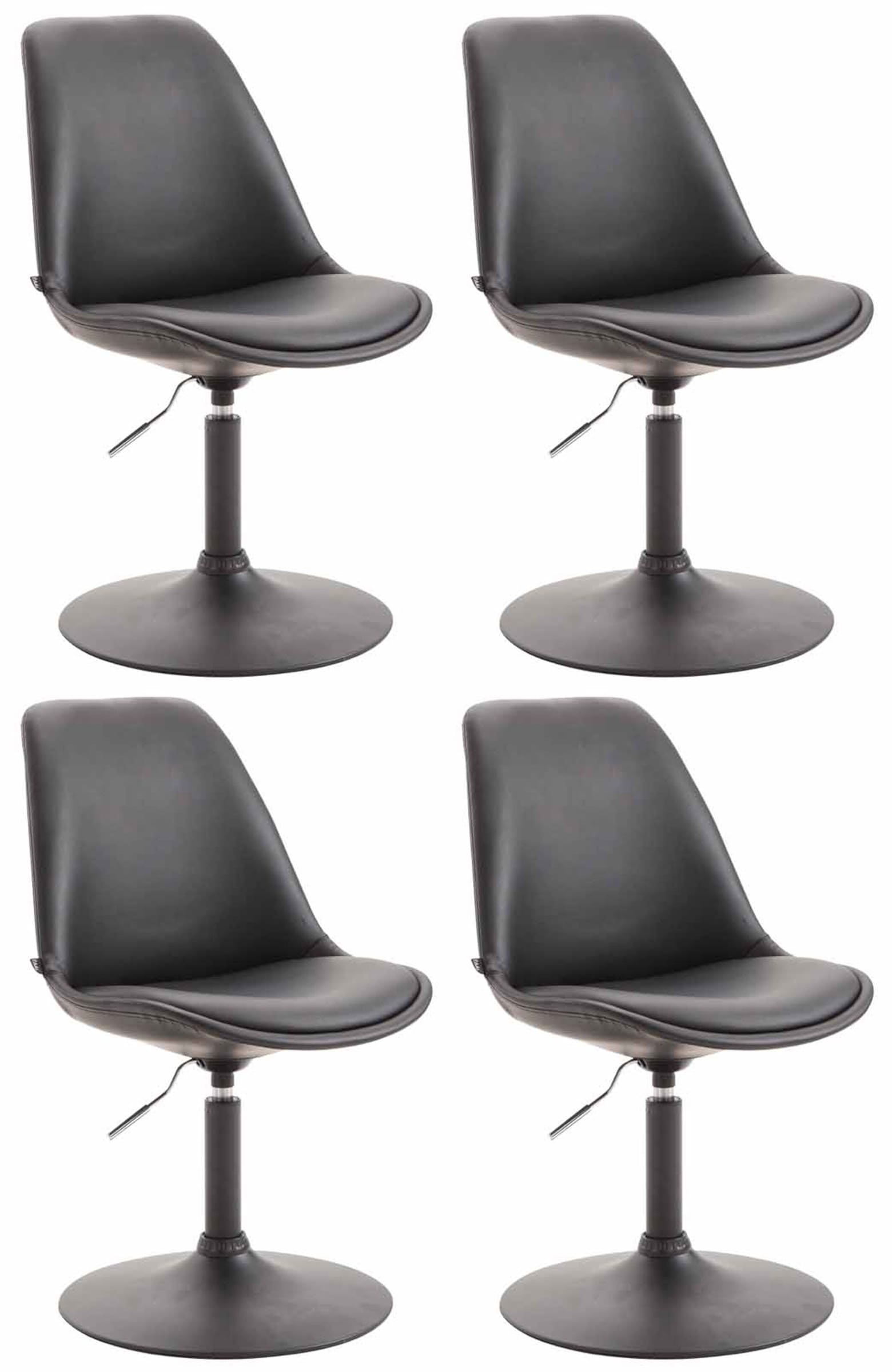4-delige set Eetkamerstoelen Kunstleer - Stoelen - Modern Design, Comfortabel Zitten Kleur zwart Onderstel Kleur zwart
