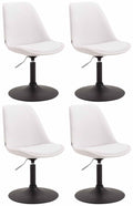 4-delige set Eetkamerstoelen Kunstleer - Stoelen - Modern Design, Comfortabel Zitten Kleur wit Onderstel Kleur zwart