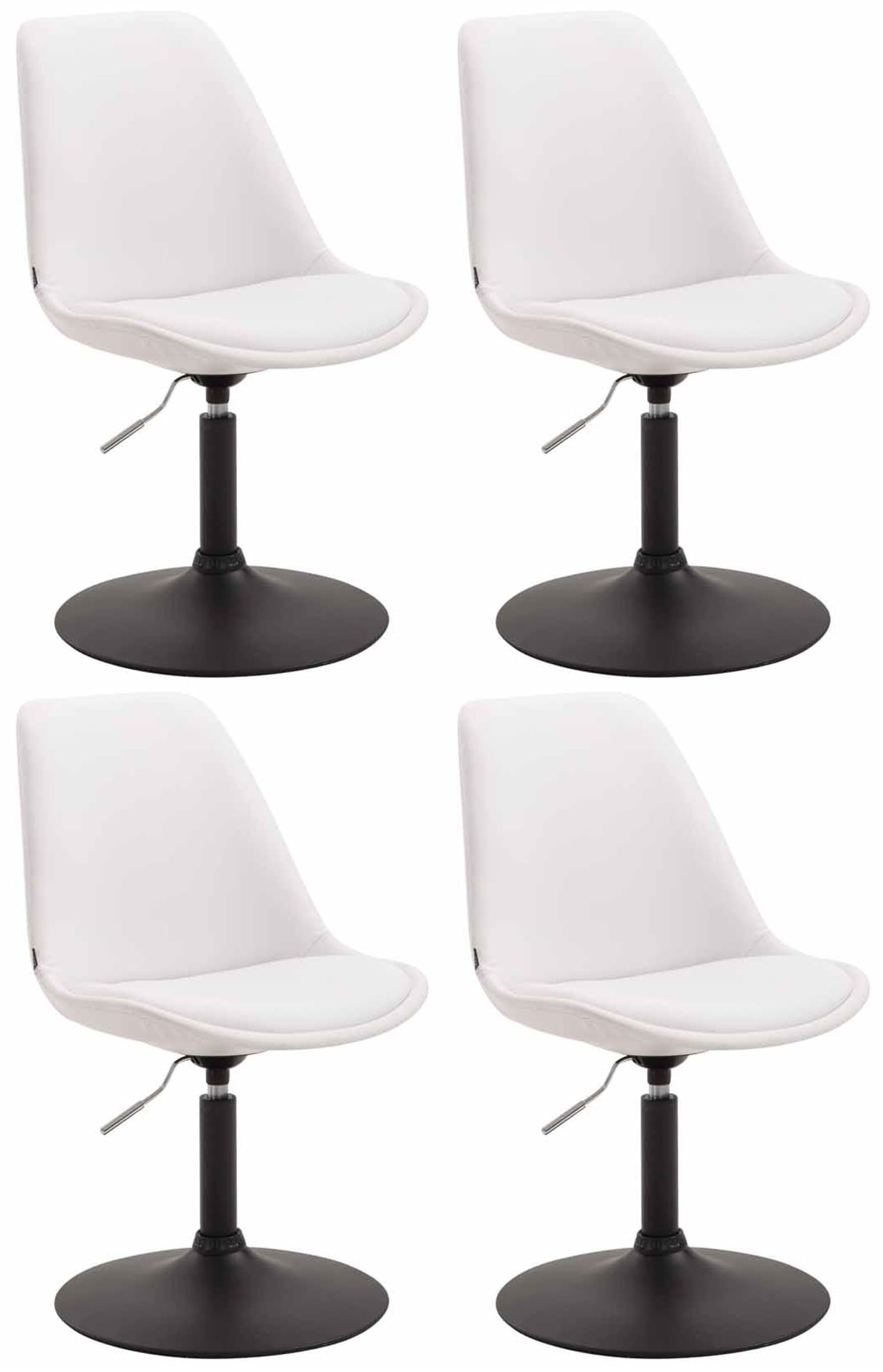 4-delige set Eetkamerstoelen Kunstleer - Stoelen - Modern Design, Comfortabel Zitten Kleur wit Onderstel Kleur zwart