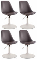 4-delige set Eetkamerstoelen Kunstleer - Stoelen - Modern Design, Comfortabel Zitten Kleur bruin Onderstel Kleur wit