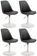 4-delige set Eetkamerstoelen Kunstleer - Stoelen - Modern Design, Comfortabel Zitten Kleur zwart Onderstel Kleur wit