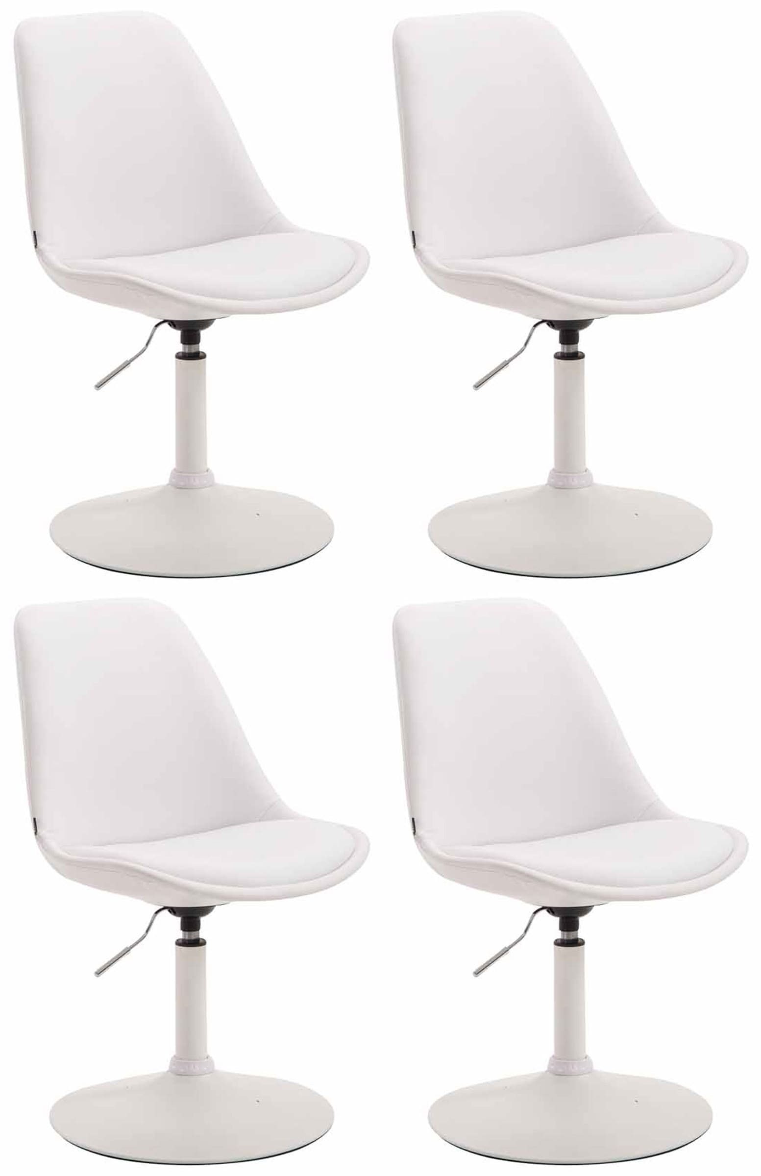 4-delige set Eetkamerstoelen Kunstleer - Stoelen - Modern Design, Comfortabel Zitten Kleur wit Onderstel Kleur wit