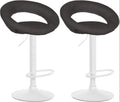 Barkrukset Stoffen Bekleding - Keukenkrukken - Hoogte Verstelbaar en Ergonomisch Design Kleur donkergrijs Onderstel Kleur wit