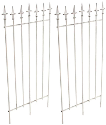 2-delige set Klimplantensteunen - Rankhulp - Vakmanschap in Hoogwaardig IJzer Kleur antiek wit