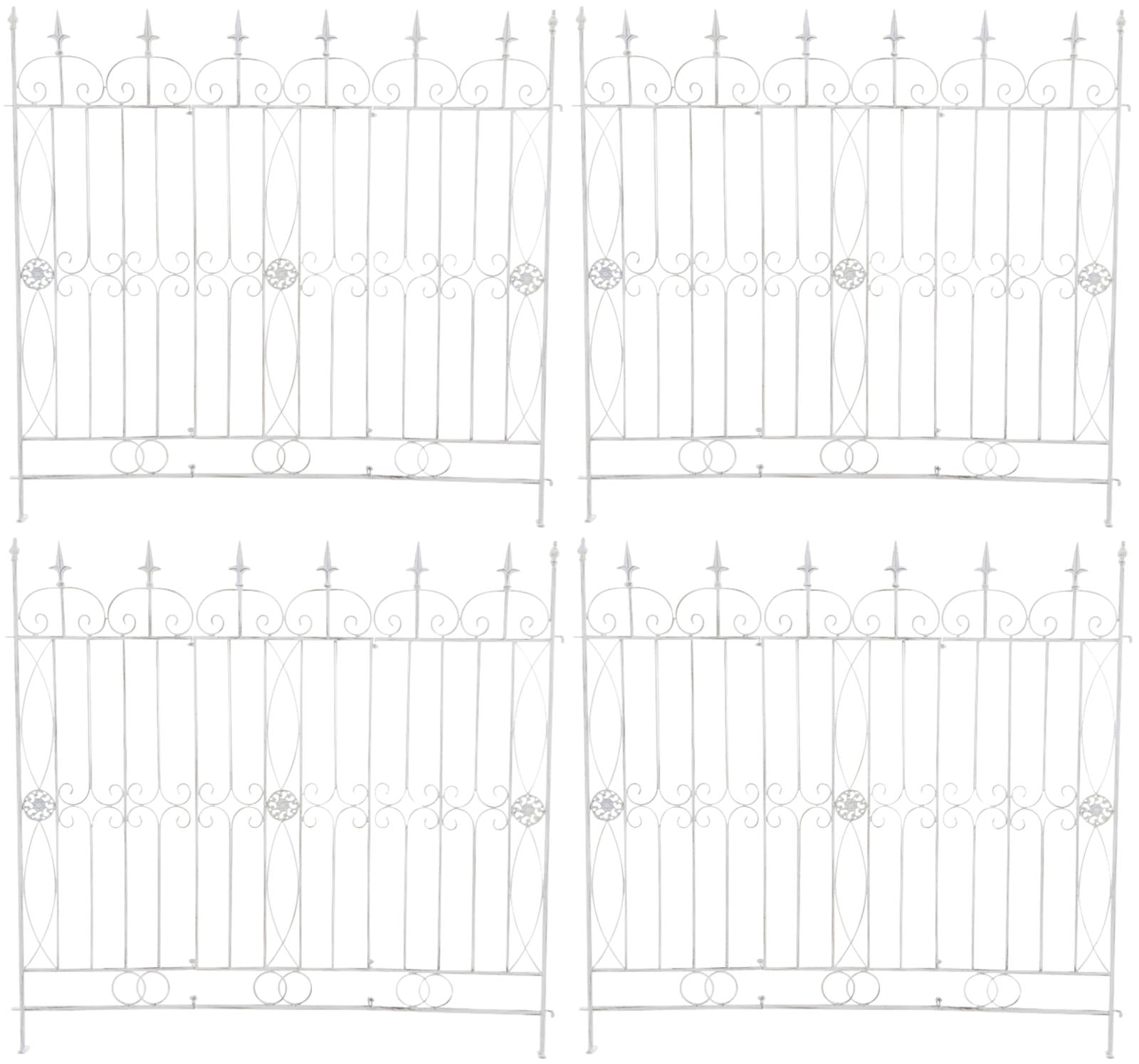 4-delige Tuinhekset - Klimrekken - Klassiek Ontwerp, ijzer voor duurzaam tuinontwerp Kleur antiek wit
