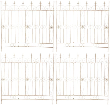 4-delige Set Antieke Tuinhekken - Rustieke Trellis - Uitbreidbaar Design Kleur antiek-crème