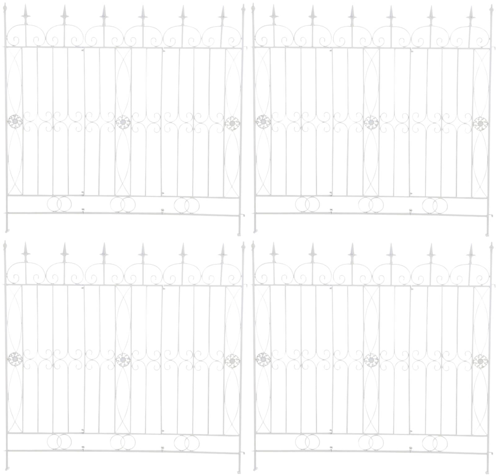 4-delige Tuinhekset - Klimrekken - Klassiek Ontwerp, ijzer voor duurzaam tuinontwerp Kleur wit