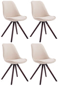 Set van 4 Eetkamerstoelen - Keukenstoelen - Comfortabele Stoffering, Verfrissende Uitstraling Kleur crème