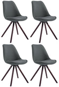 4-delige Eetkamerstoelen Set - Stofbekleding - Comfort & Exclusiviteit Kleur donkergrijs