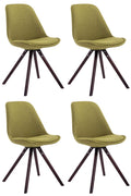 Set van 4 Ronde Eetkamerstoelen - Keukenstoelen - Hoog Comfort en Moderne Look Kleur groen