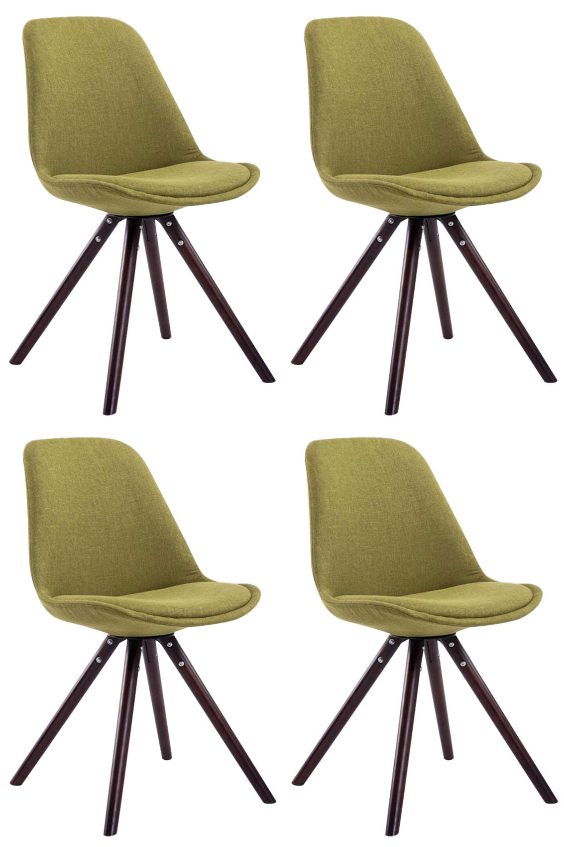 Set van 4 Ronde Eetkamerstoelen - Keukenstoelen - Hoog Comfort en Moderne Look Kleur groen