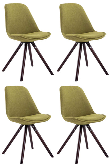 Set van 4 Ronde Eetkamerstoelen - Keukenstoelen - Hoog Comfort en Moderne Look Kleur groen