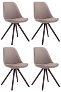 Set van 4 Eetkamerstoelen - Keukenstoelen - Uitstekend Zitcomfort Kleur taupe
