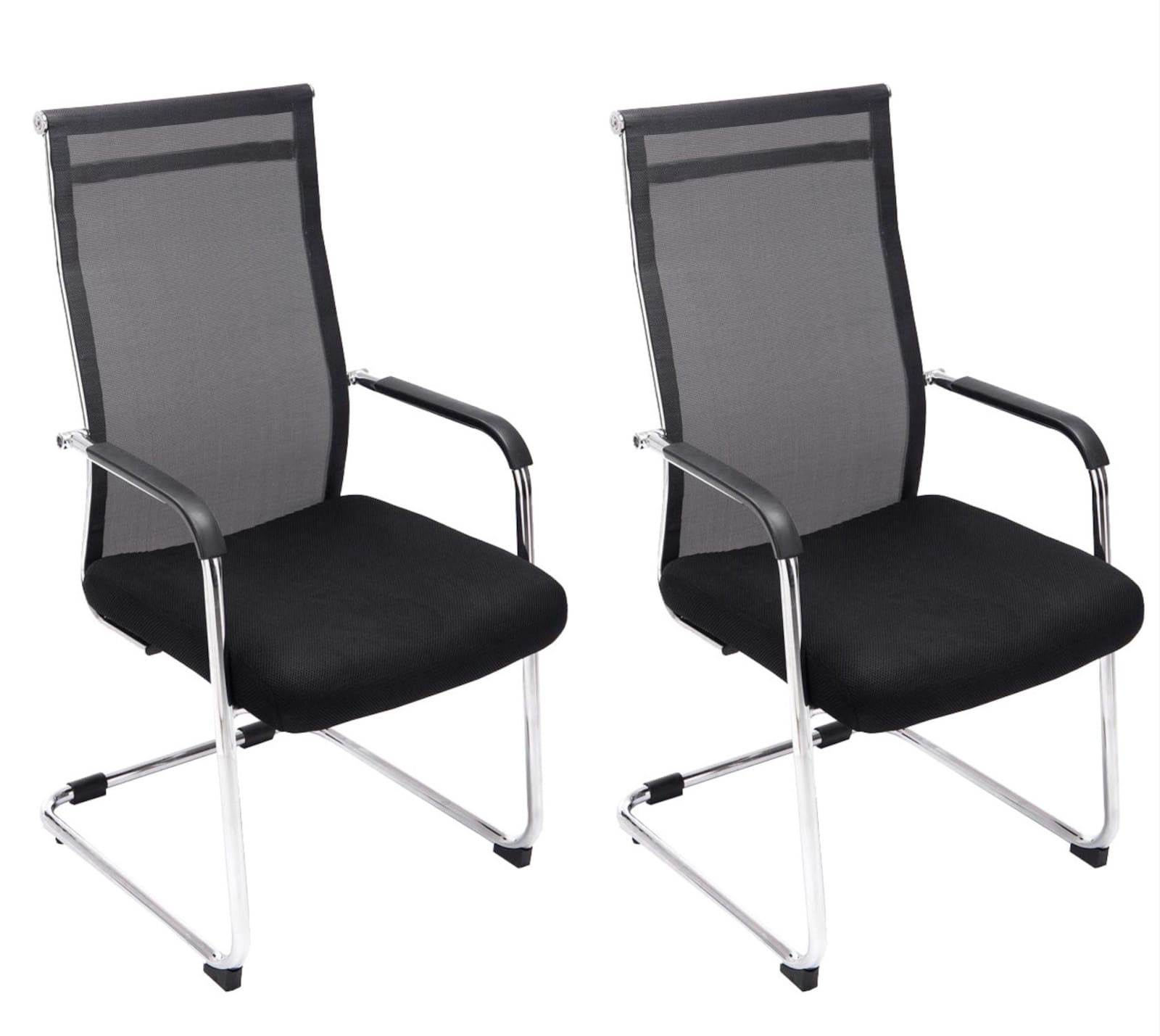 Set van 2 Eetkamerstoelen - Keukenstoelen - Uitstekend Zitcomfort Kleur zwart