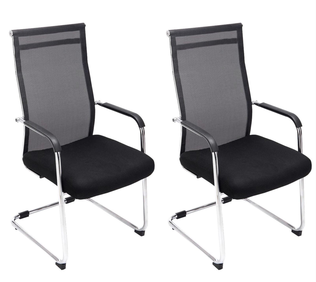 Set van 2 Eetkamerstoelen - Keukenstoelen - Uitstekend Zitcomfort Kleur zwart