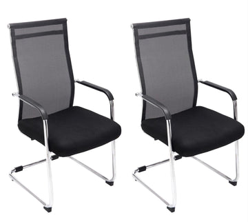 Set van 2 Eetkamerstoelen - Keukenstoelen - Uitstekend Zitcomfort Kleur zwart