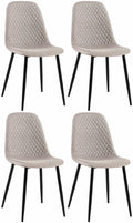 4-delige Set Eetkamerstoelen - Gestoffeerd - Onderhoudsvriendelijk Design Kleur grijs Materiaal Stof
