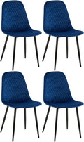 Set van 4 Eetkamerstoelen - Keukenstoelen, Modern Design & Comfort, Onderhoudsvriendelijke Bekleding Kleur blauw