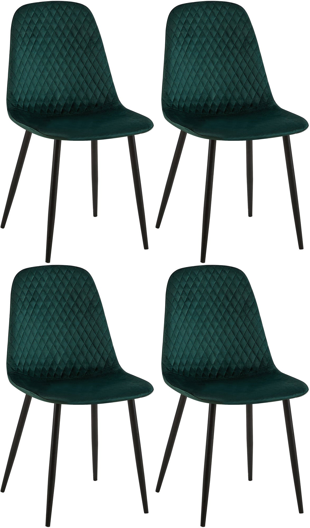 4-delige Set Eetkamerstoelen - Gestoffeerd - Onderhoudsvriendelijk Design Kleur groen Materiaal zacht