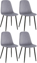 Grijze Fluwelen Eetkamerstoelen - Moderne Zitoplossing - Comfort en Stijl in 1 Set van 4 Kleur grijs