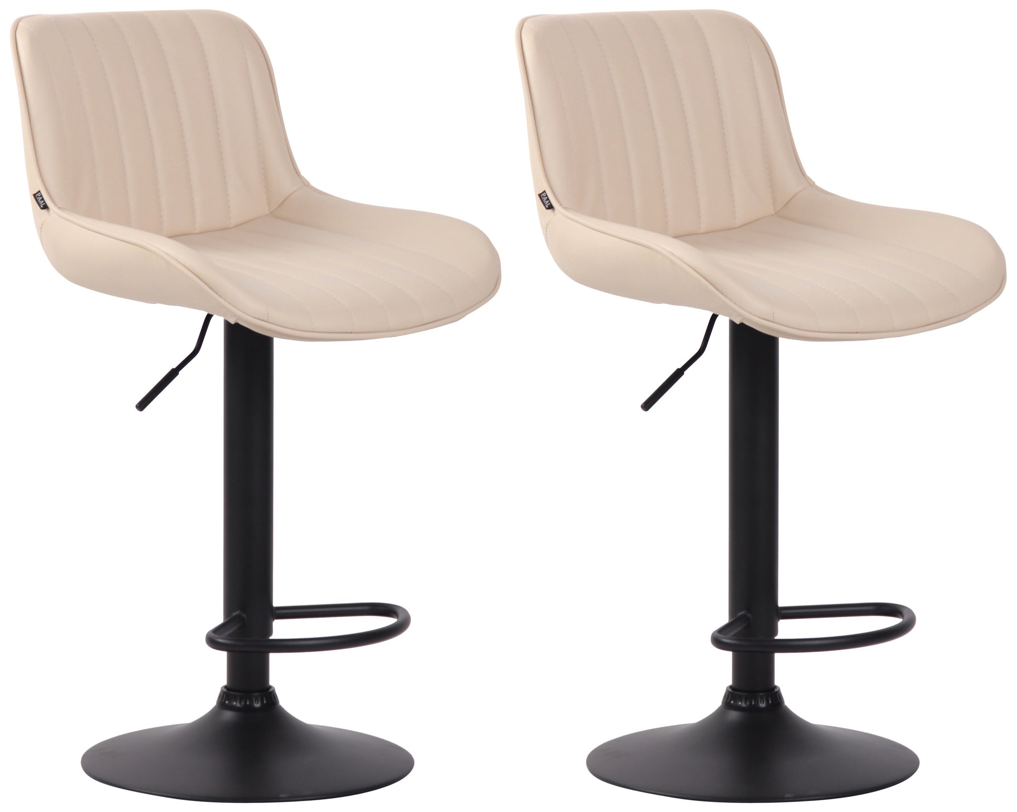 Set van 2 Barkrukken - Hoge Krukken - Traploos Verstelbaar & Modern Design Kleur crème
